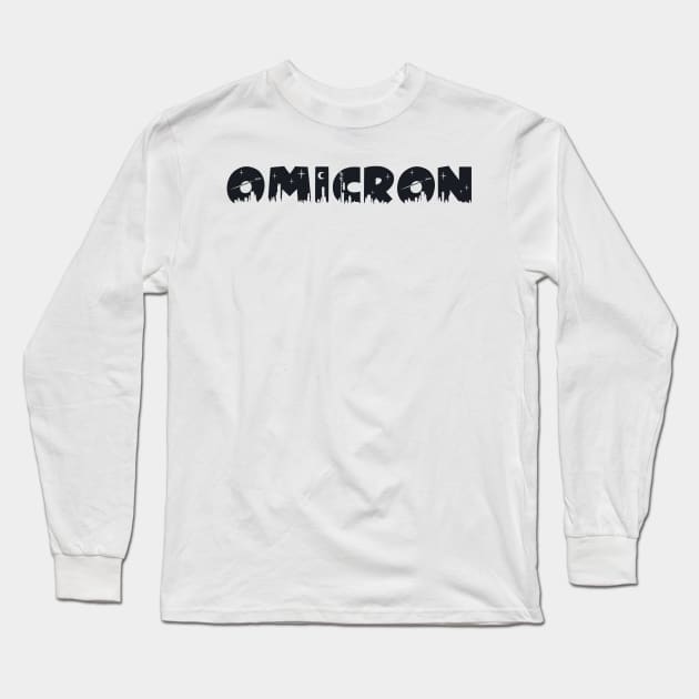 Omicron Cityscape Letters Long Sleeve T-Shirt by Rosemogo